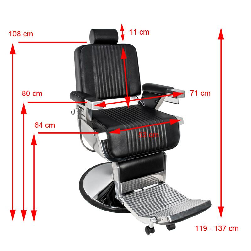Sillón de barbero Gabbiano Royal Negro