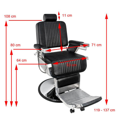 Sillón de barbero Gabbiano Royal Negro
